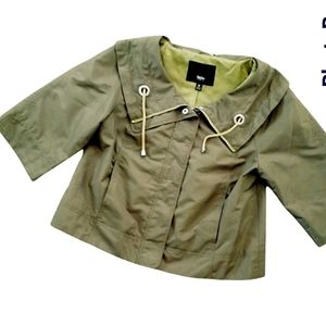 Mossimo Olive Green Cropped 3/4 Sleeve Raincoat M